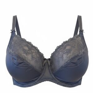 Pour Moi Full Figure Lace Underwire Bra in Gray